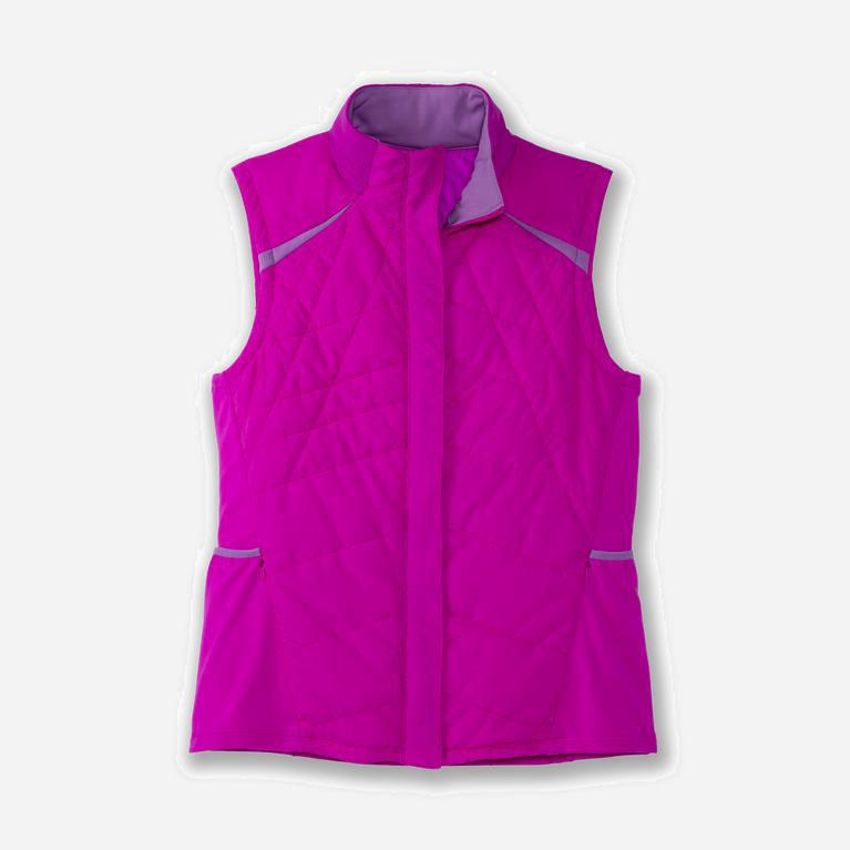 Brooks Women's Shield Hybrid Running Vest Singapore - Magenta/Heliotrope (85401-BVAD)